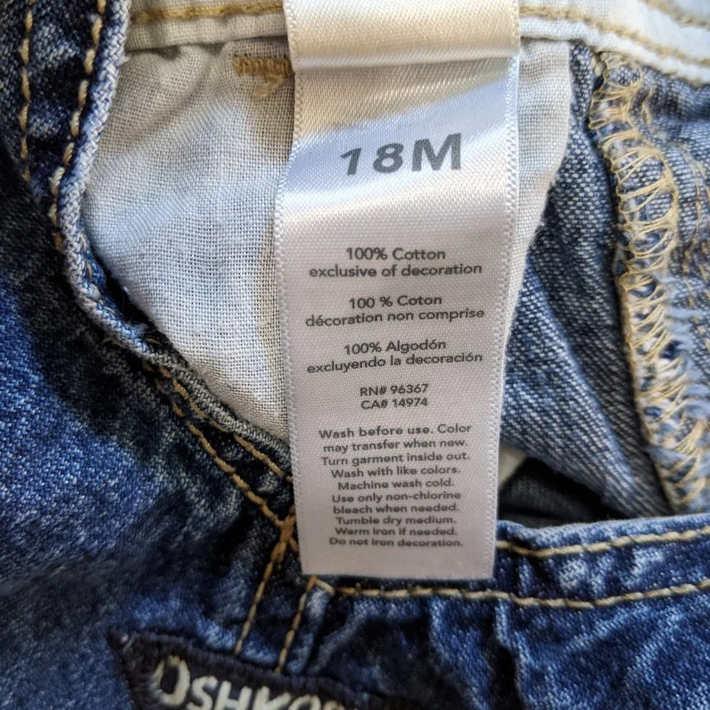 OshKosh B'gosh Denim Overall Shorts 18m